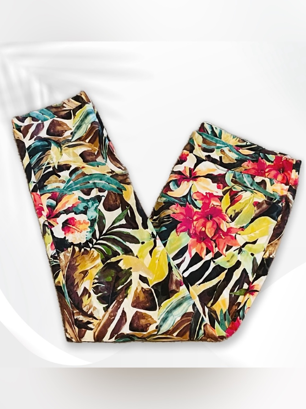 Chico's Floral Print Pull On Slim Pants sz 14 US / Chico's 2.5R